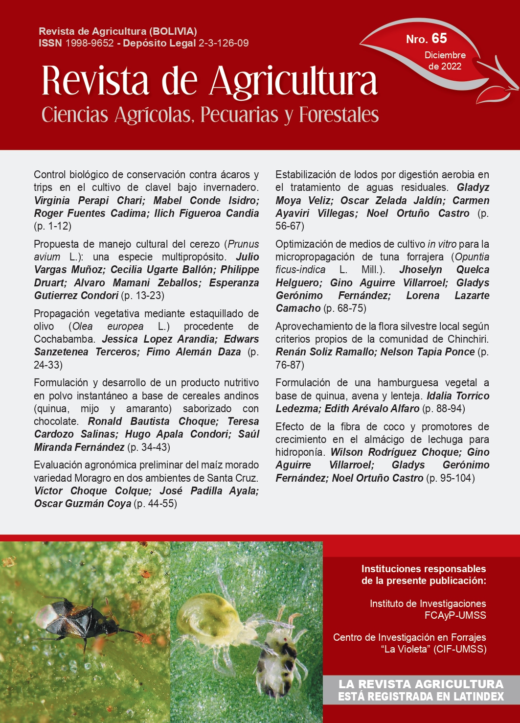 Portada Revista de Agricultura Nº 65