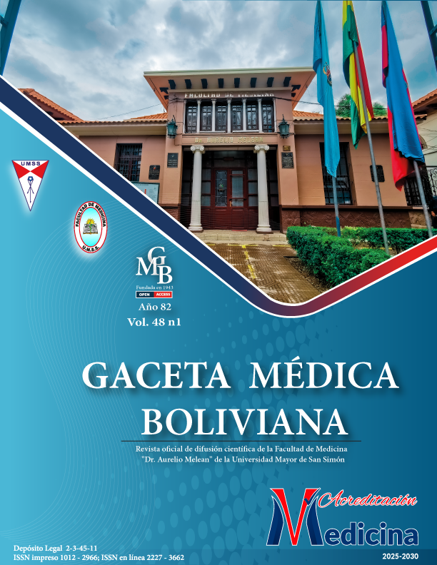 					Ver Vol. 48 No. 1 (2025): Gaceta Médica Boliviana
				