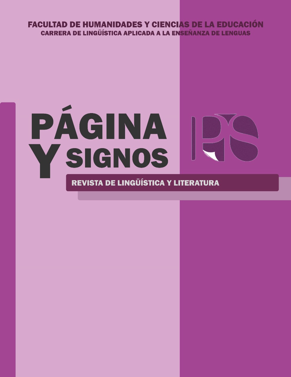 Portada de la Revista Página y Signos, Nº 15